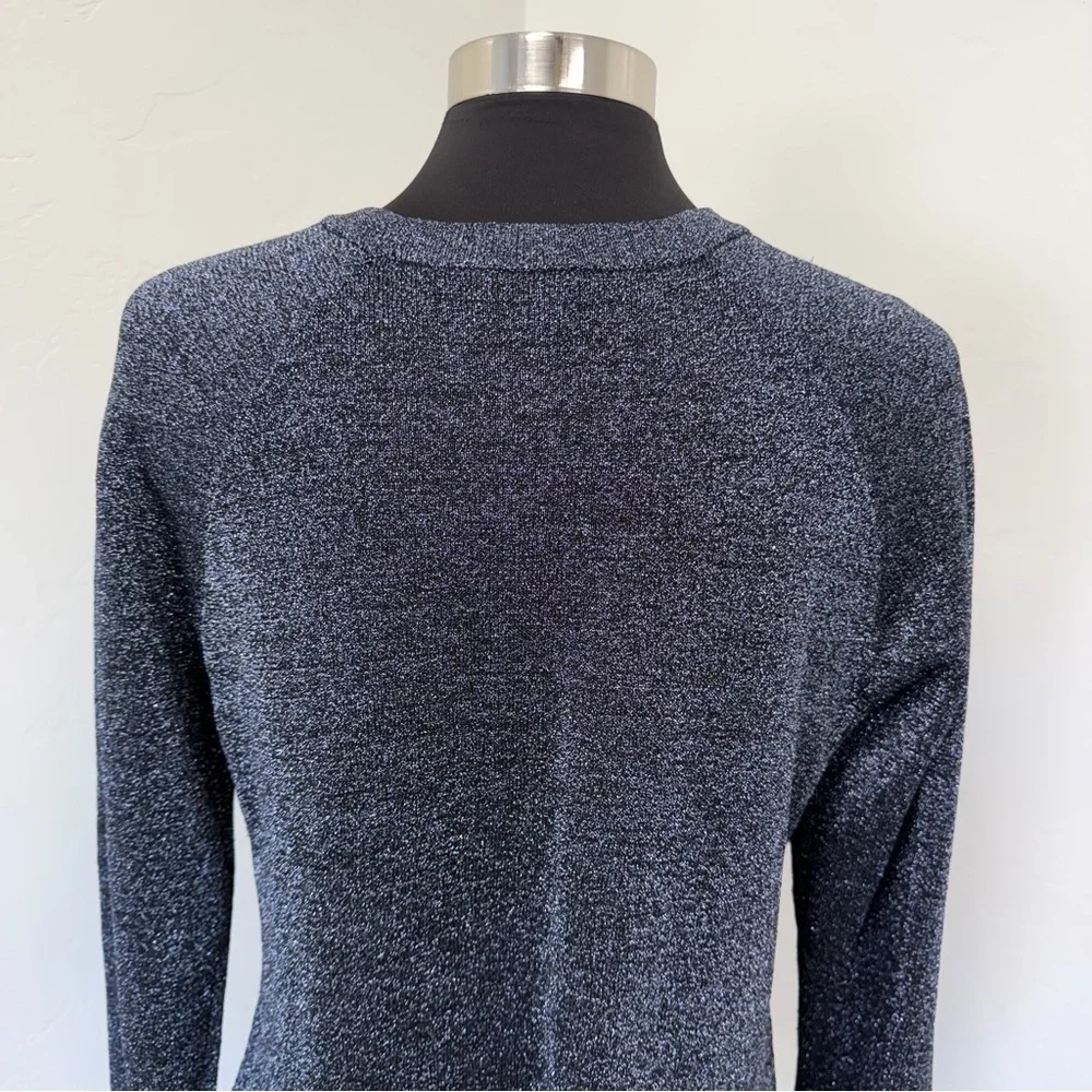 J. Crew Sparkle Navy & Black Crew Neck Sweater Size M